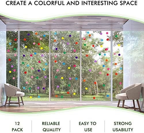 Zonon 240 Piece Rainbow Polka Dot Wall Decals