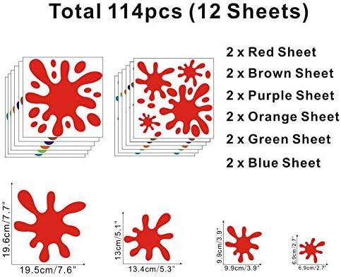 TOARTi Multicolor Paint Wall Decal 112pcs
