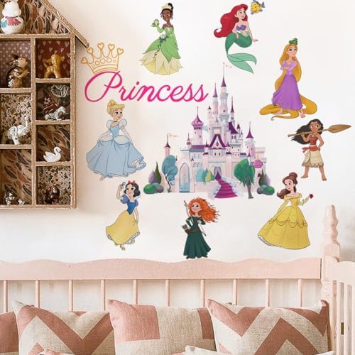 Runtoo Princess Wall Decals for Girls Bedroom Decor Stickers