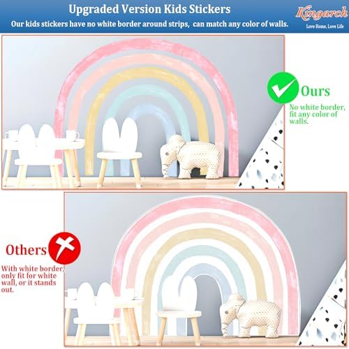 Kingarch Large Watercolor Rainbow Wall Decals