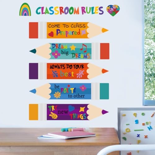 Colorful Inspirational Wall Stickers for Classroom and Kids Room Decor