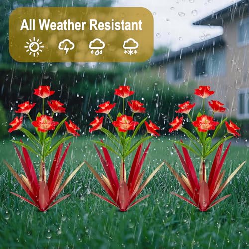 Rustic Metal Agave Outdoor Garden Decor Red