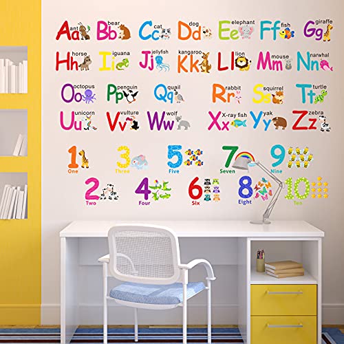 6 Sheets Animal Alphabet Wall Sticker for Toddler