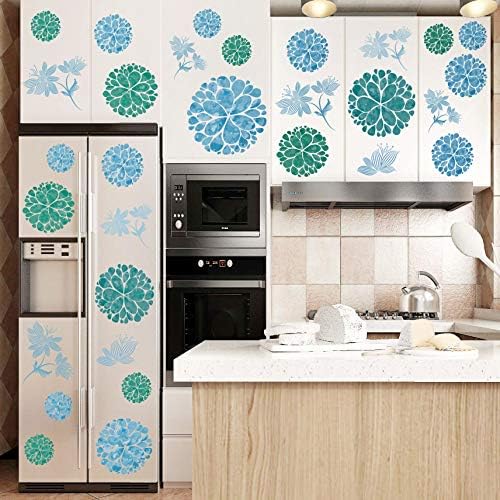 3D DIY Blue Flowers Wall Decals Stickers for Kids Room