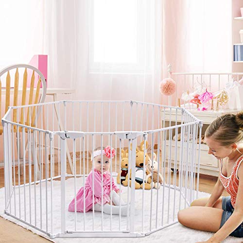 Costzon Baby Safety Gate with Walk-Through Door