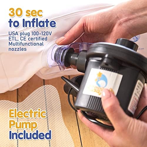 Sleepah Inflatable Toddler Travel Bed with Safety Rails and Carry Case