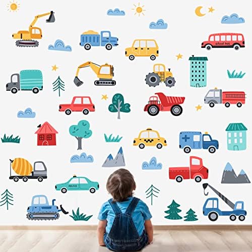 Car Road Wall Decals for Playroom and Nursery