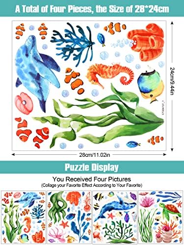 Kalolary Under The Sea Wall Decals Set - 3D Coral Reef Ocean Grass Bubbles More