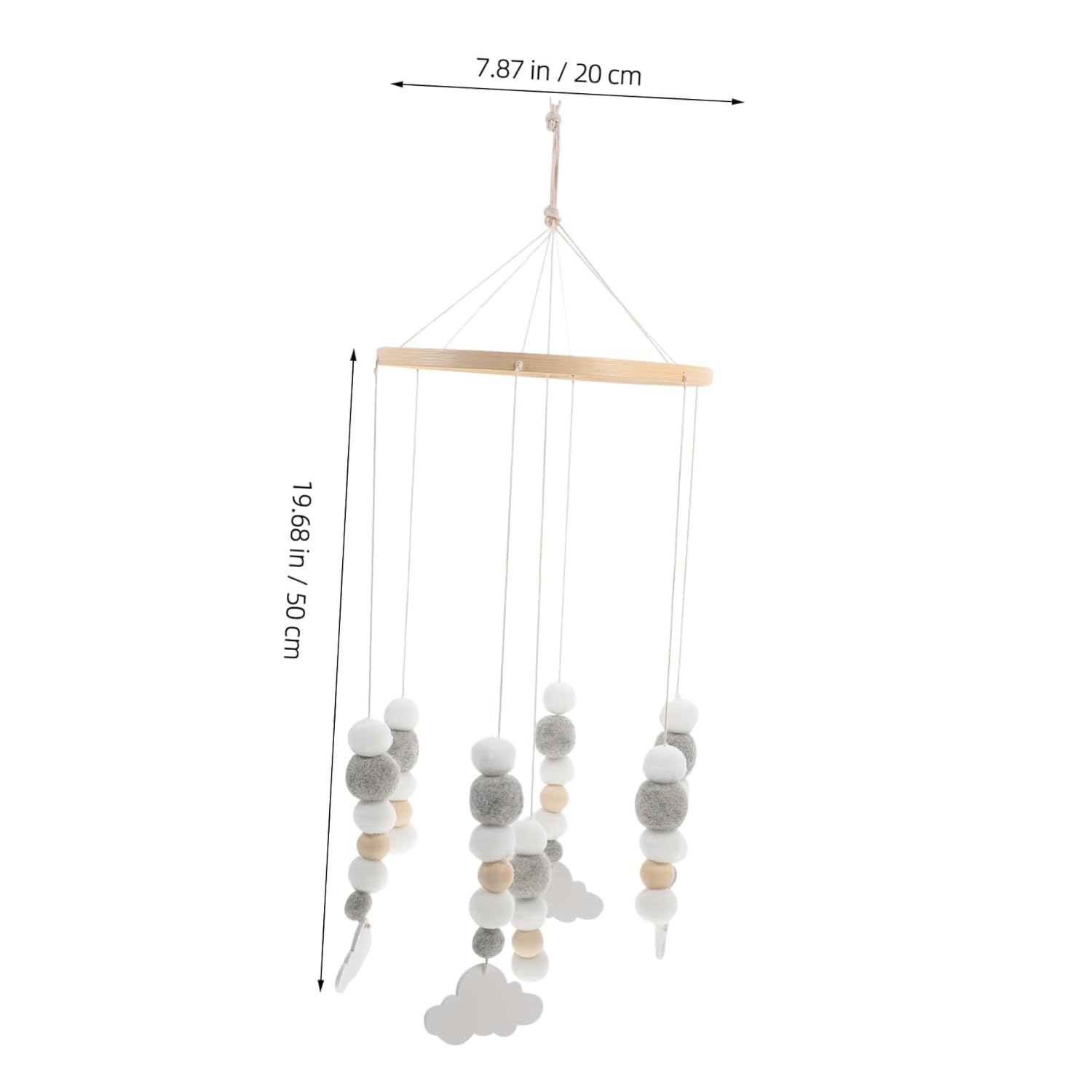 Totority Boho Crib Mobile Felt Ball Decor
