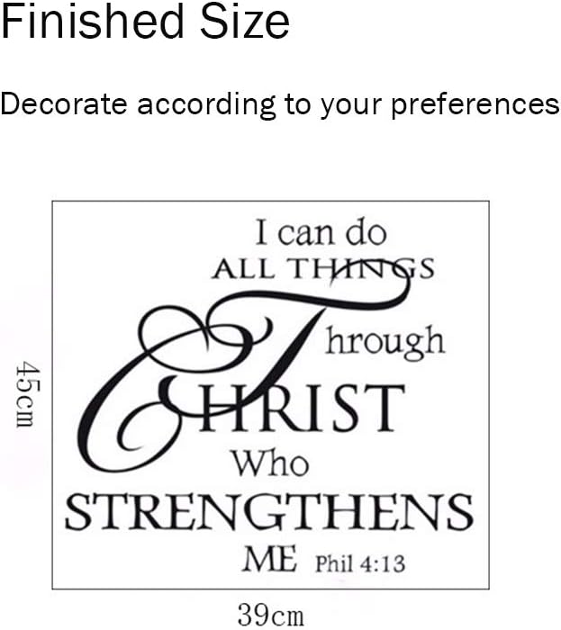 Bible Verses Wall Decor I Can Do All Things Christ Quote Sticker