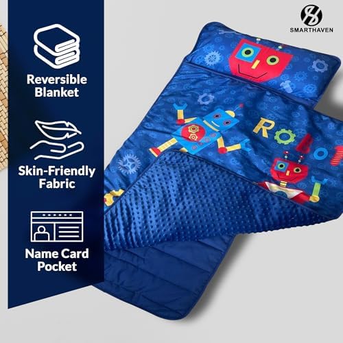 Toddler Nap Mat Set with Removable Pillow - 50x20 Inches Ultra Soft Slumber Mat for Preschool and Daycare