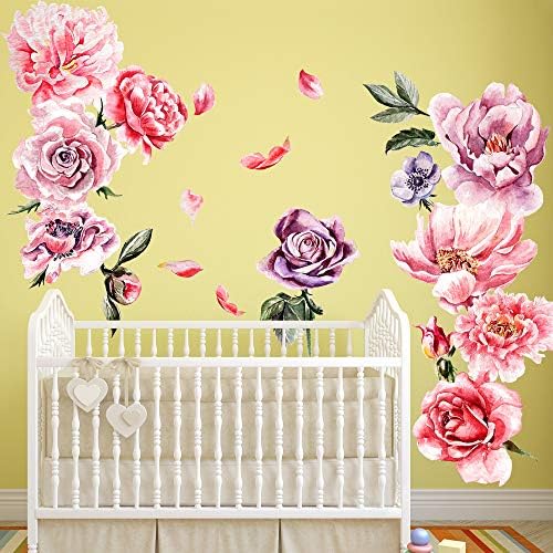 Amaonm 3D Peony Flower Wall Decal for Kids Bedroom