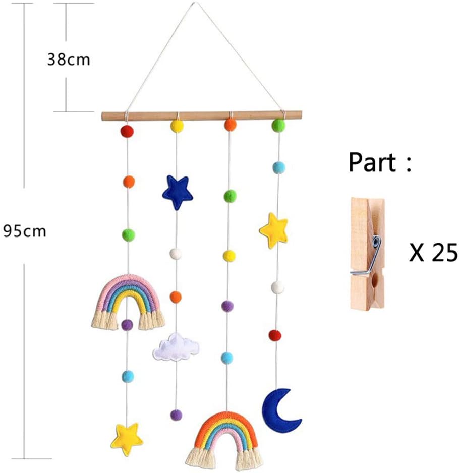 URMAGIC Macrame Rainbow Wall Hanging for Nursery