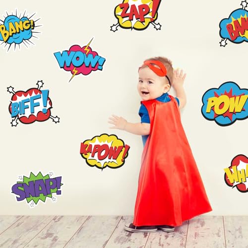Superhero Comic Words Wall Decals 12-Pack