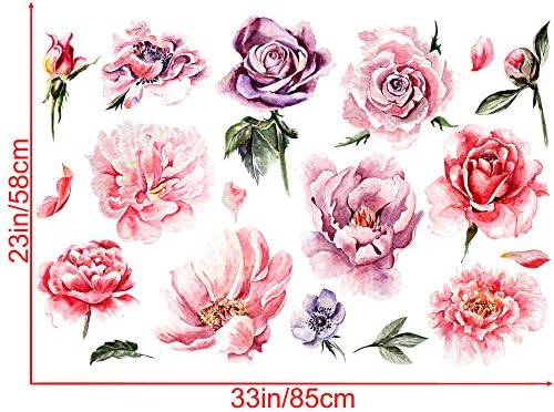 Amaonm 3D Peony Flower Wall Decal for Kids Bedroom