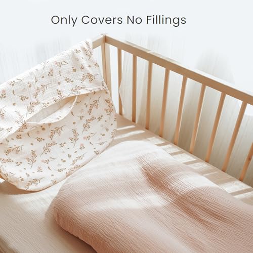 Konssy Muslin Baby Lounger Cover 2 Pack Pink Floral