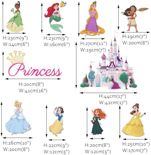 Runtoo Princess Wall Decals for Girls Bedroom Decor Stickers