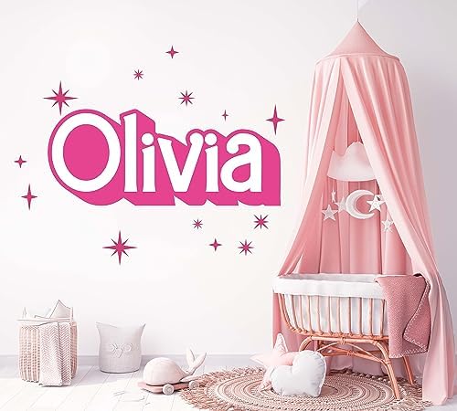 Custom Name Vinyl Wall Decal Sticker for Girls Room