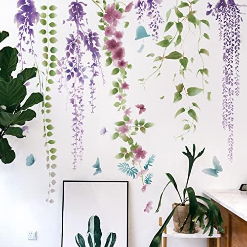 3D Hanging Flower Vines Wall Decal for Home Nursery Kids Room