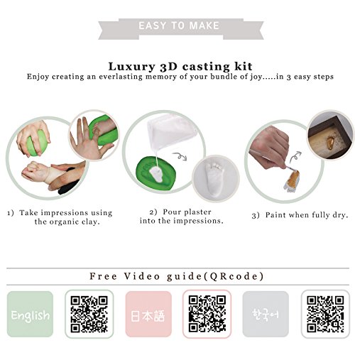 Momspresent Baby Hand Footprint Casting Kit with Silver Frame and Gold Frame
