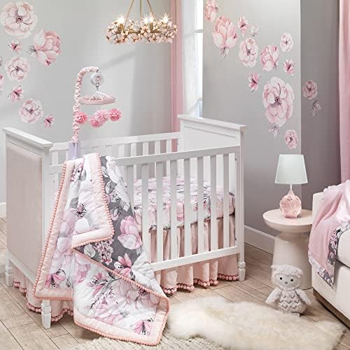 Lambs Ivy Signature Botanical Baby Pink Gray Wall Decals