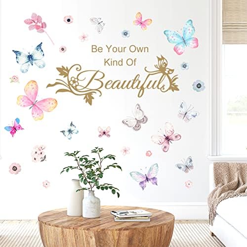 Colorful Butterflies Wall Sticker with Inspiring Quotes