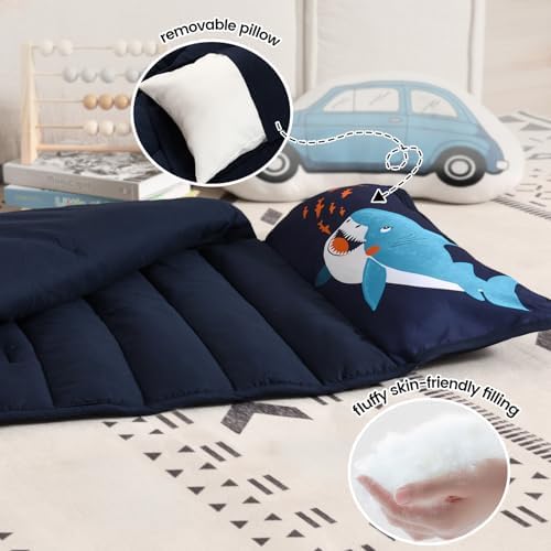 PHF Shark Toddler Nap Mat Set with Removable Pillow