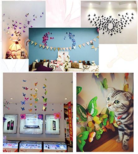 72 Pcs 6 Packs 3D Butterfly Wall Decals DIY Decorations