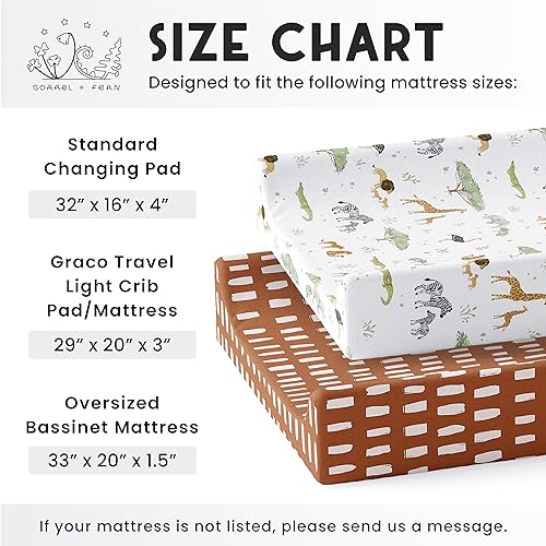 Sorrel Fern Baby Changing Pad Cover 2-Pack Safari Adventure