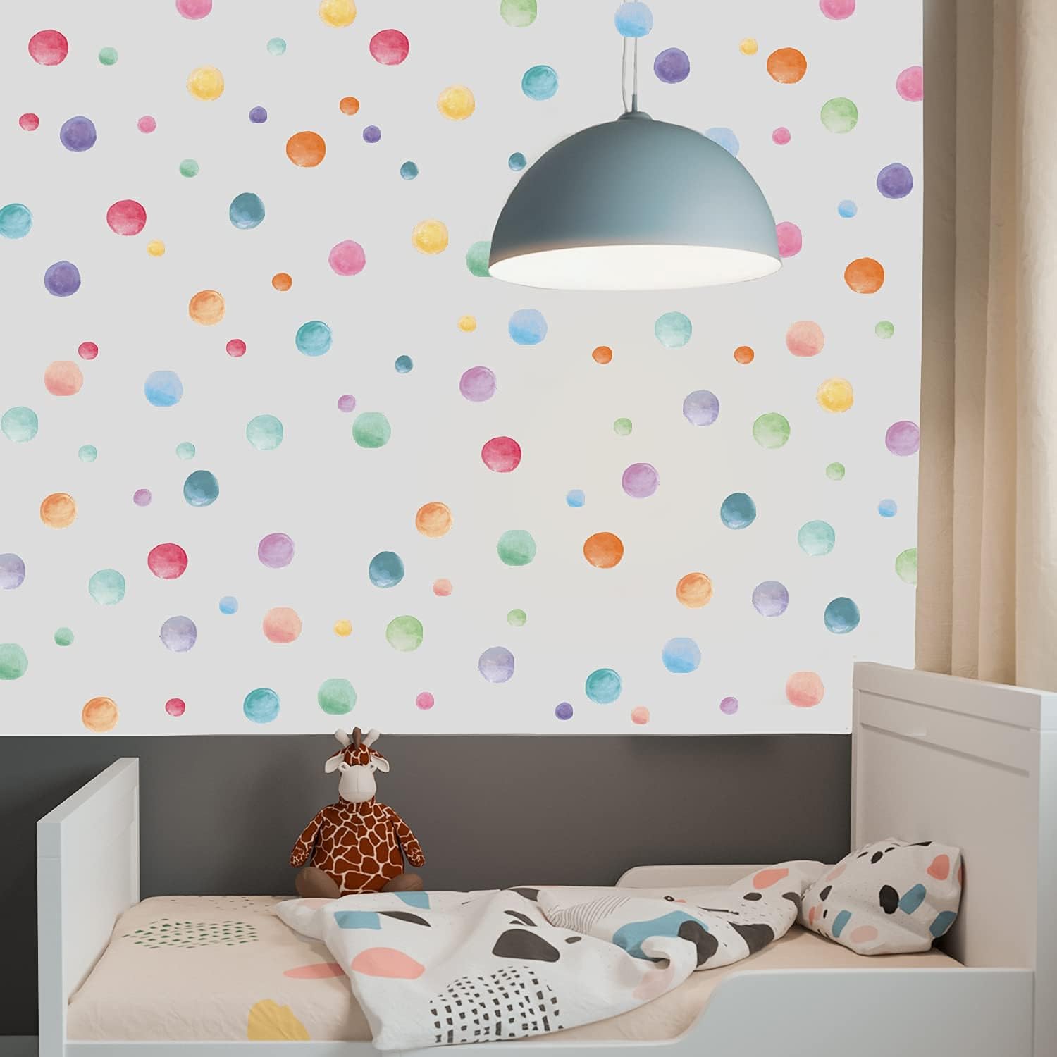 123 Pcs Pastel Polka Dot Wall Stickers Multicolor Circle Decor for Nursery and Kids Room