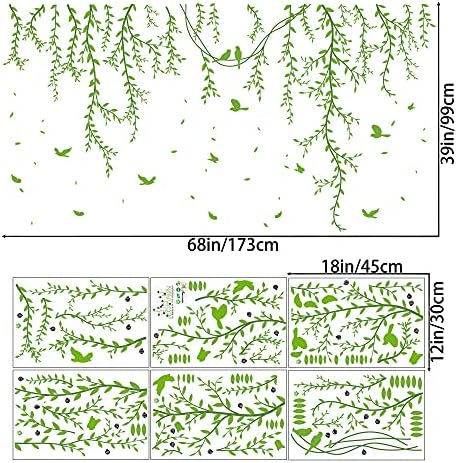 Amaonm Removable Green Vine Wall Stickers