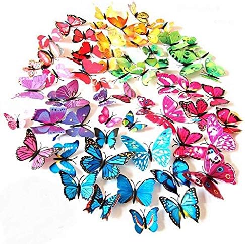 72 Pcs 6 Packs 3D Butterfly Wall Decals DIY Decorations