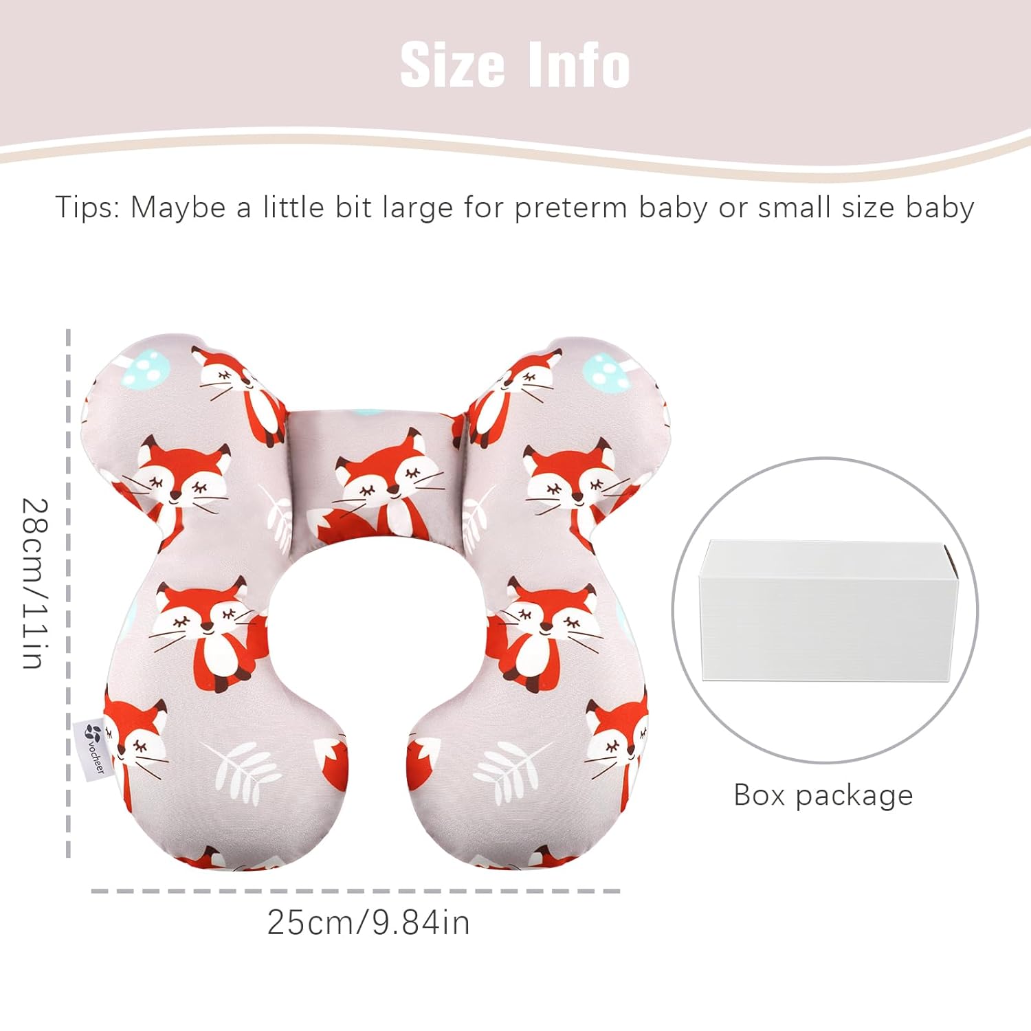 vocheer Baby Travel Pillow Upgraded Head Neck Support