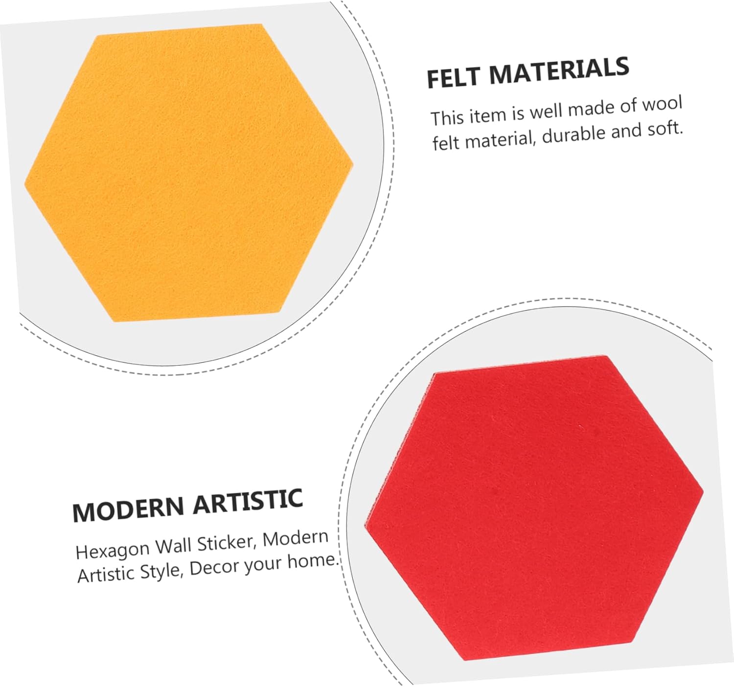 Healifty 12pcs Hexagon Felt Wall Stickers for Classroom and Home Decor