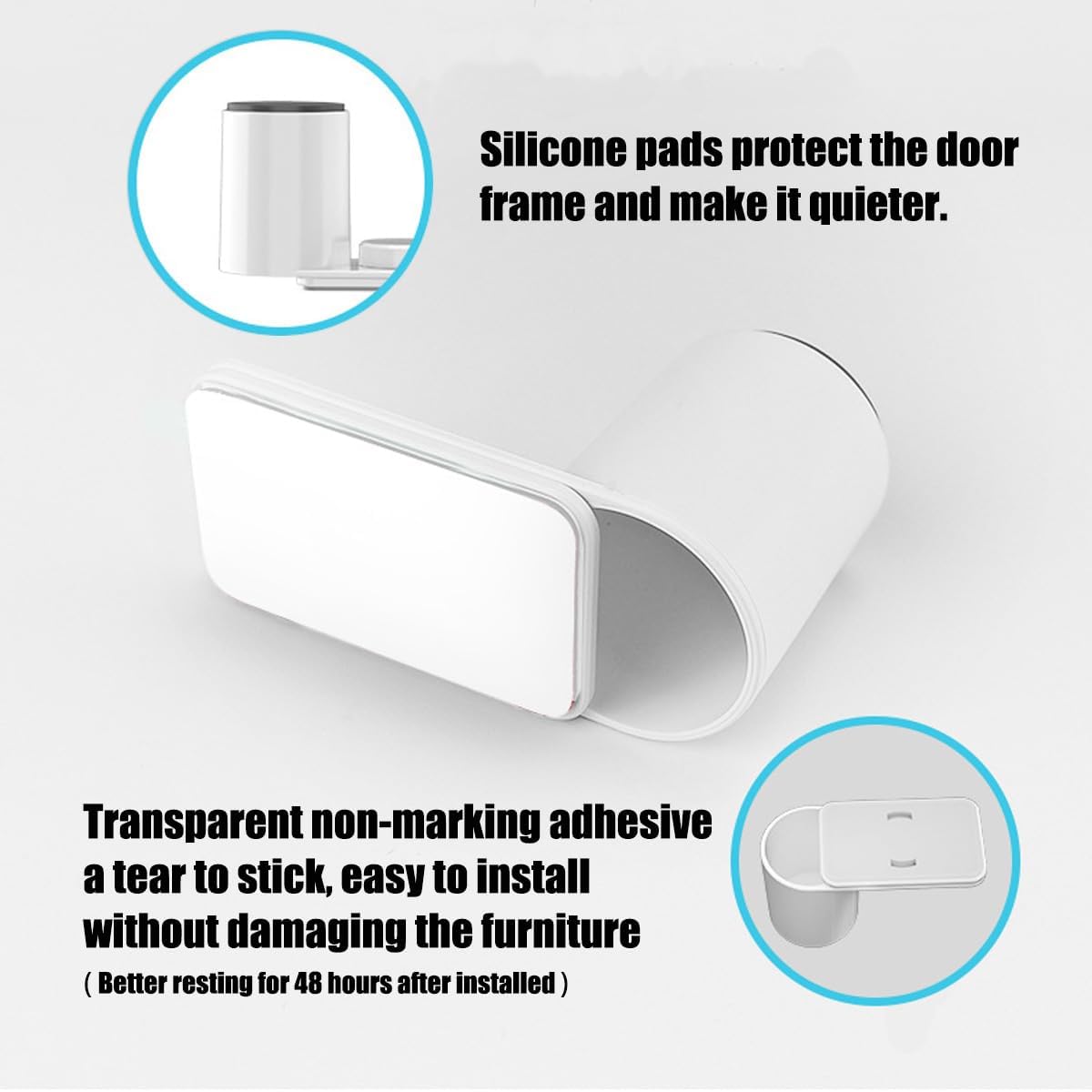 Kytasryl Door Pinch Guard 3PCS Baby Proofing Door Stopper with 180 Rotating Self Adhesive Base