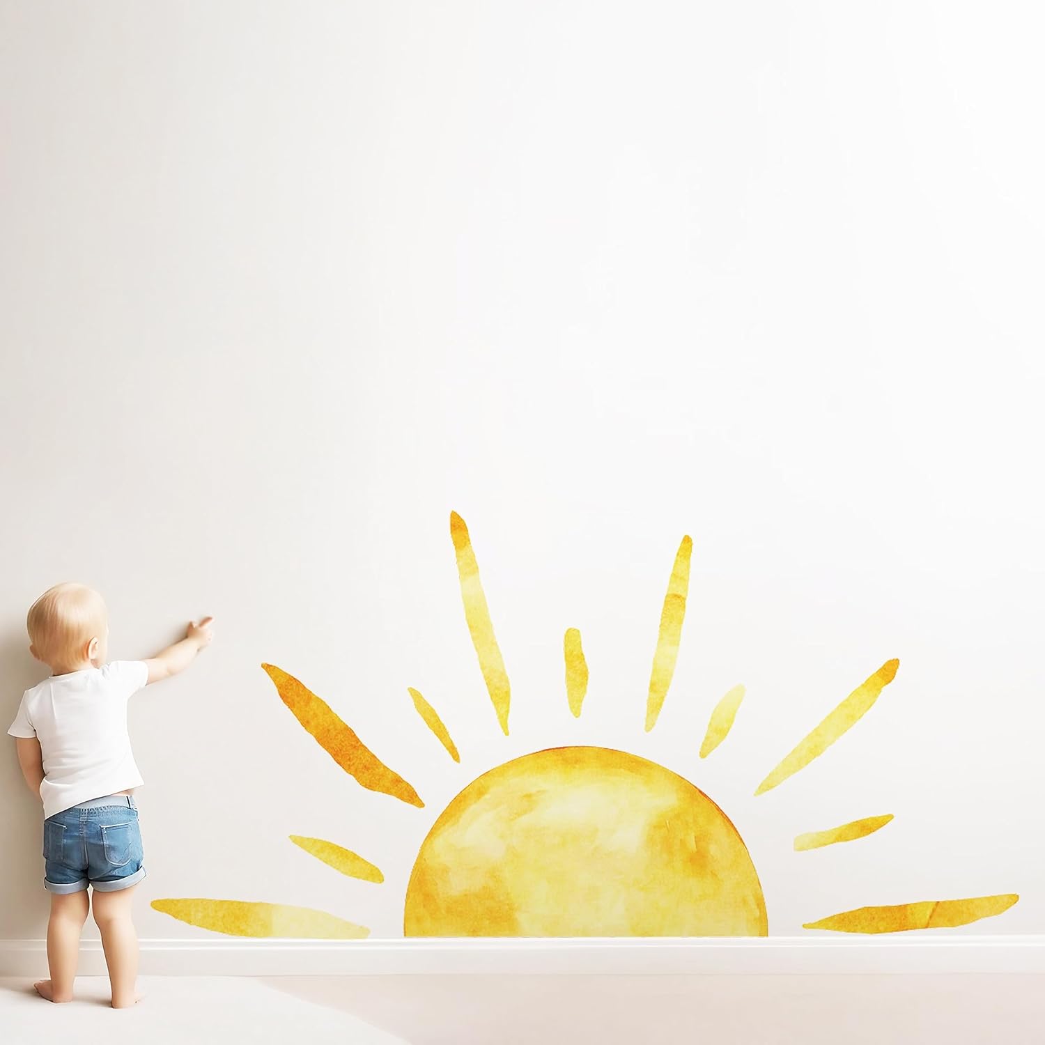 Duocheer Half Sun Wall Decal Extra Large Boho Decor