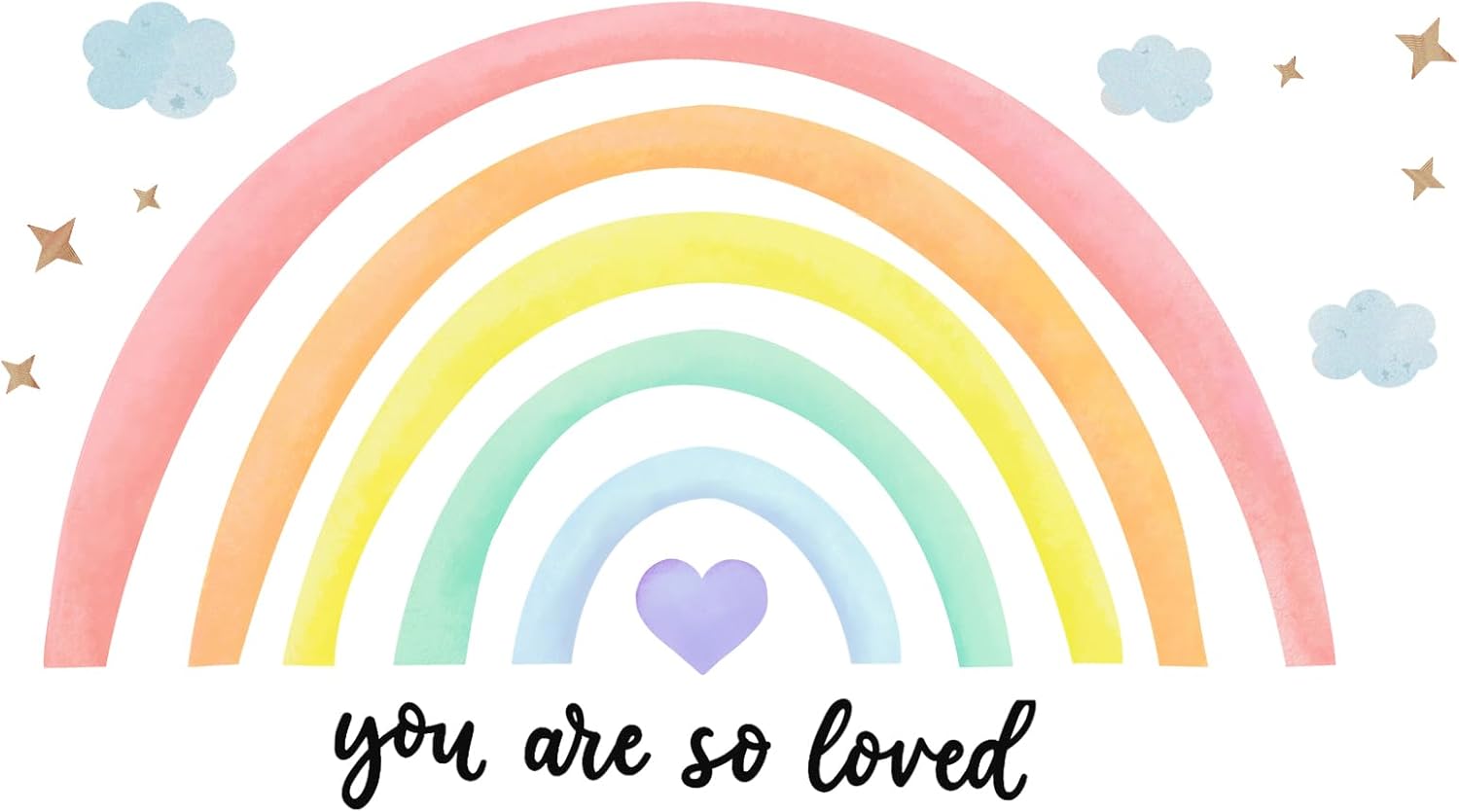 Containlol 30x14 Inch Rainbow Wall Decal for Kids Bedroom 1
