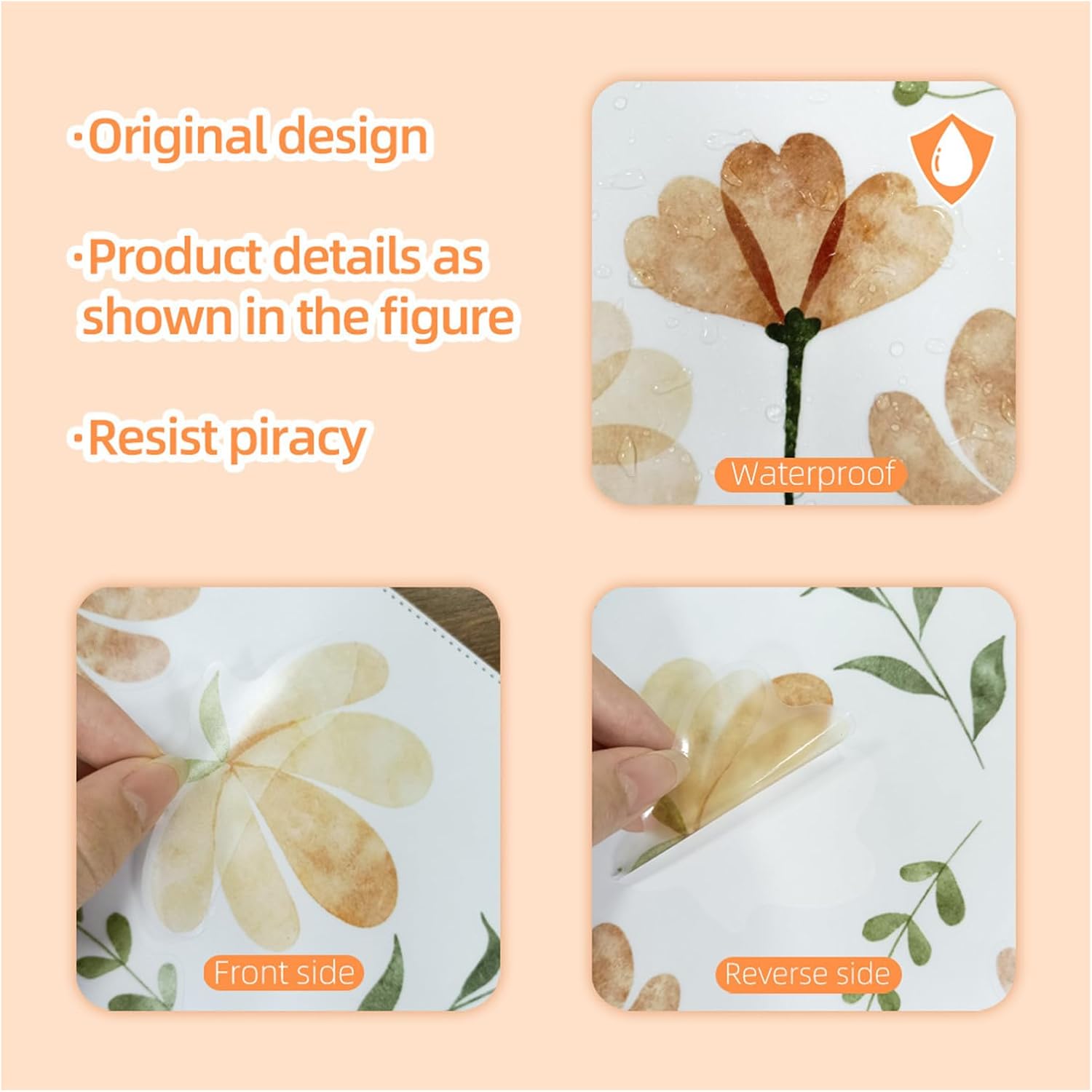 Boho Flower Wall Decals for Girls Bedroom and Kids Room Decor