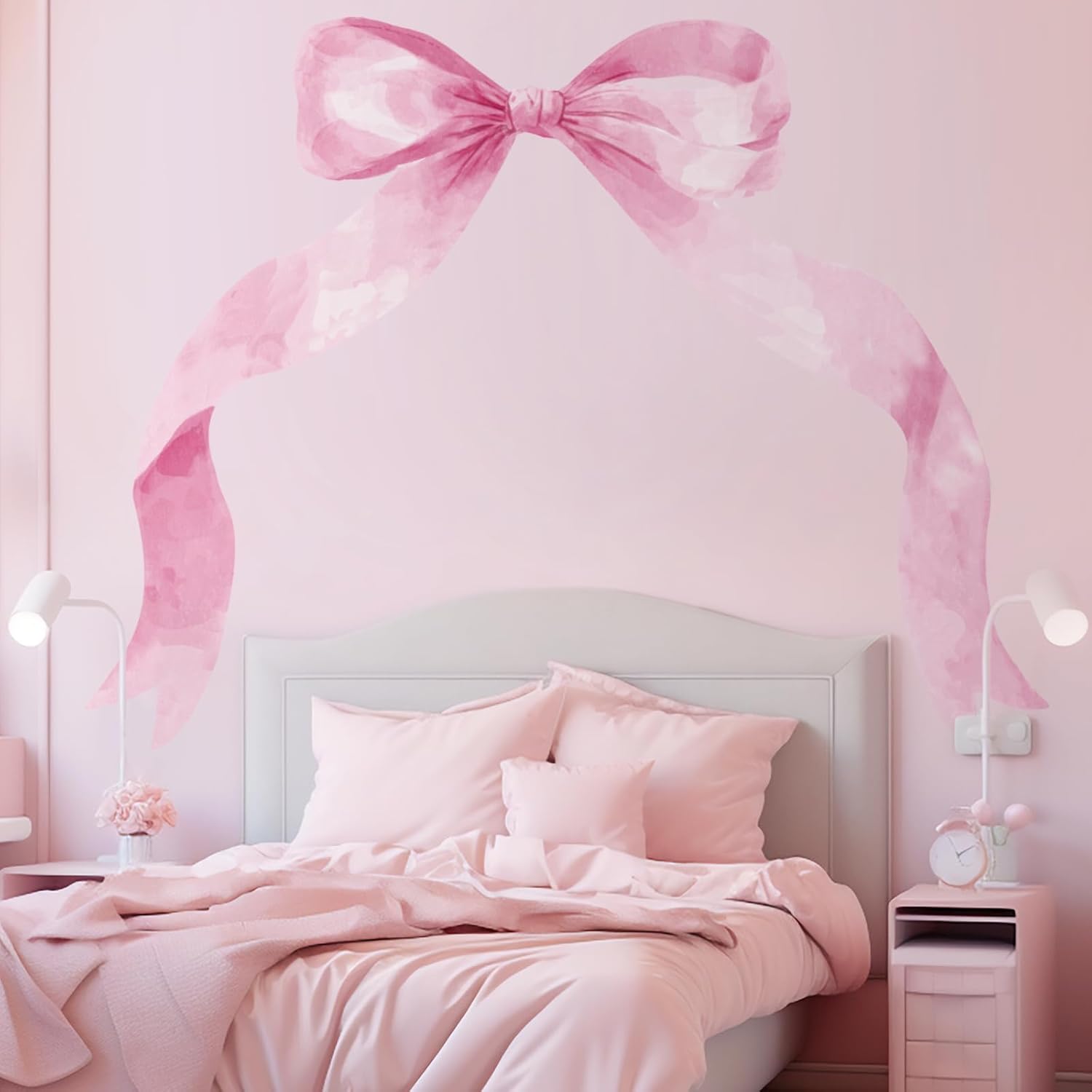 59 x 45 Inch Pink Bow Wall Sticker for Girl Room Decor