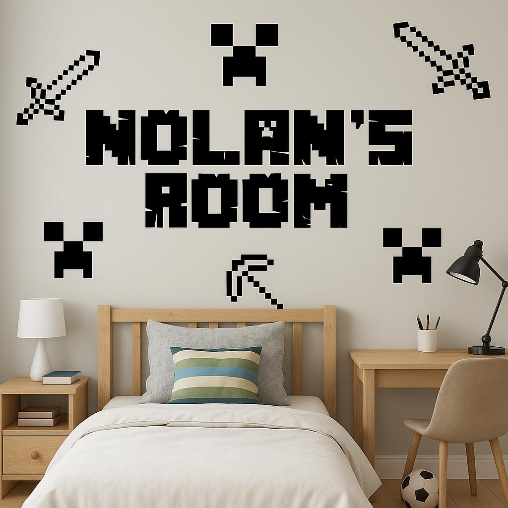 Custom Gamer Name Wall Decal for Boys Girls