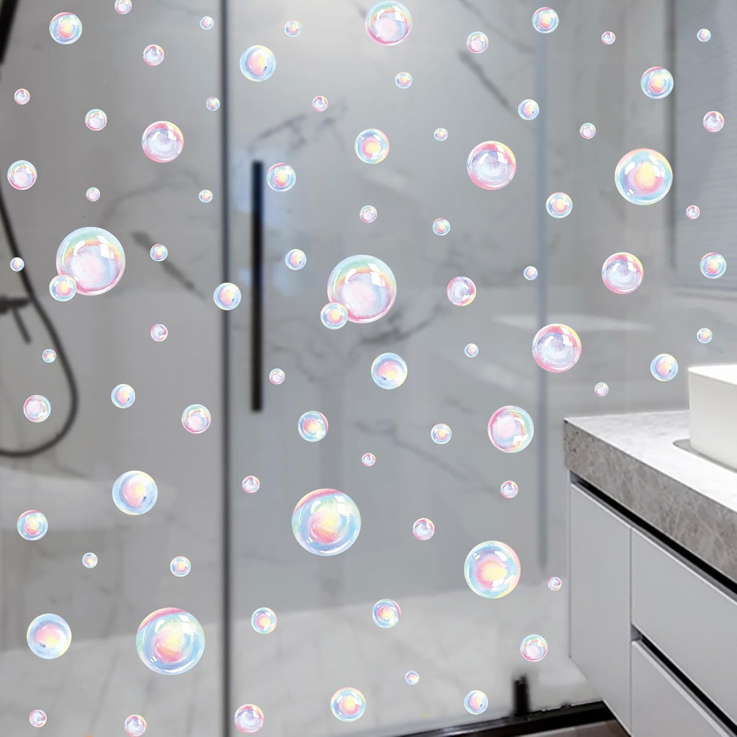 Colorful Bubbles Wall Decal with Mermaid Theme