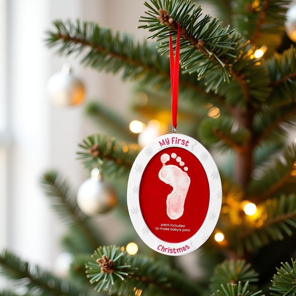 Tiny Ideas Babys First Christmas Handprint Footprint DIY Ornament