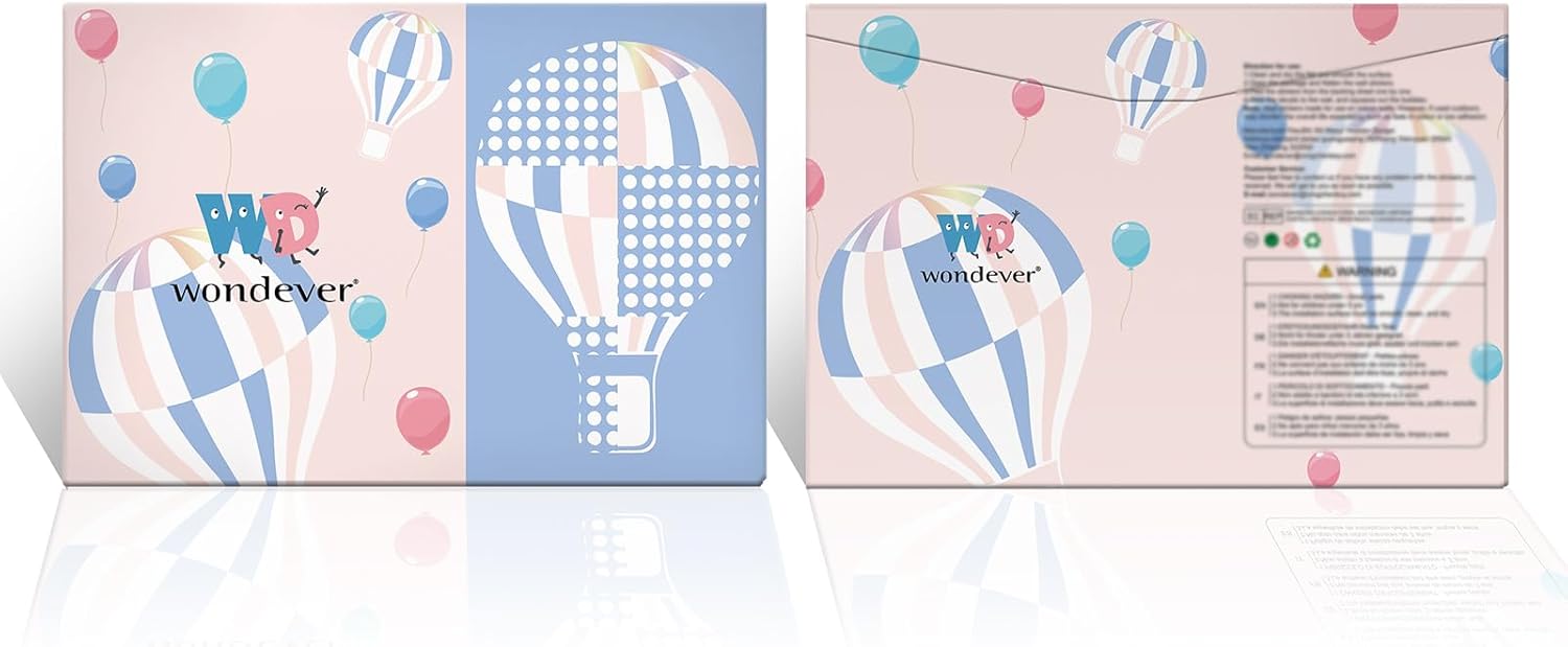 Wondever Boho Blue Floral Wall Decals Peel and Stick for Baby Room