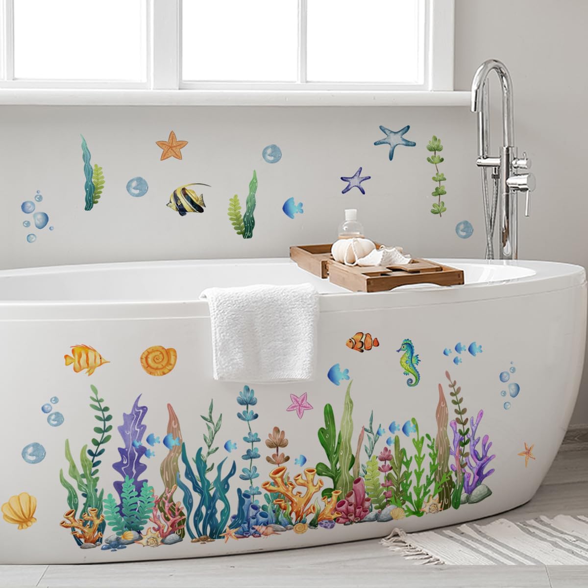 Runtoo Under The Sea Wall Decals Coral Reef and Seaweed Stickers