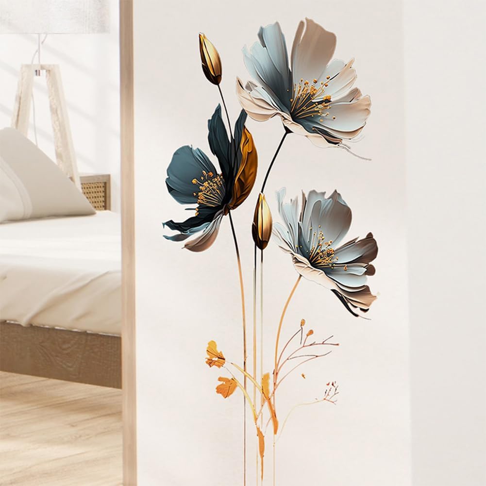 Spring Wall Decals with Flowers and Butterfly Design