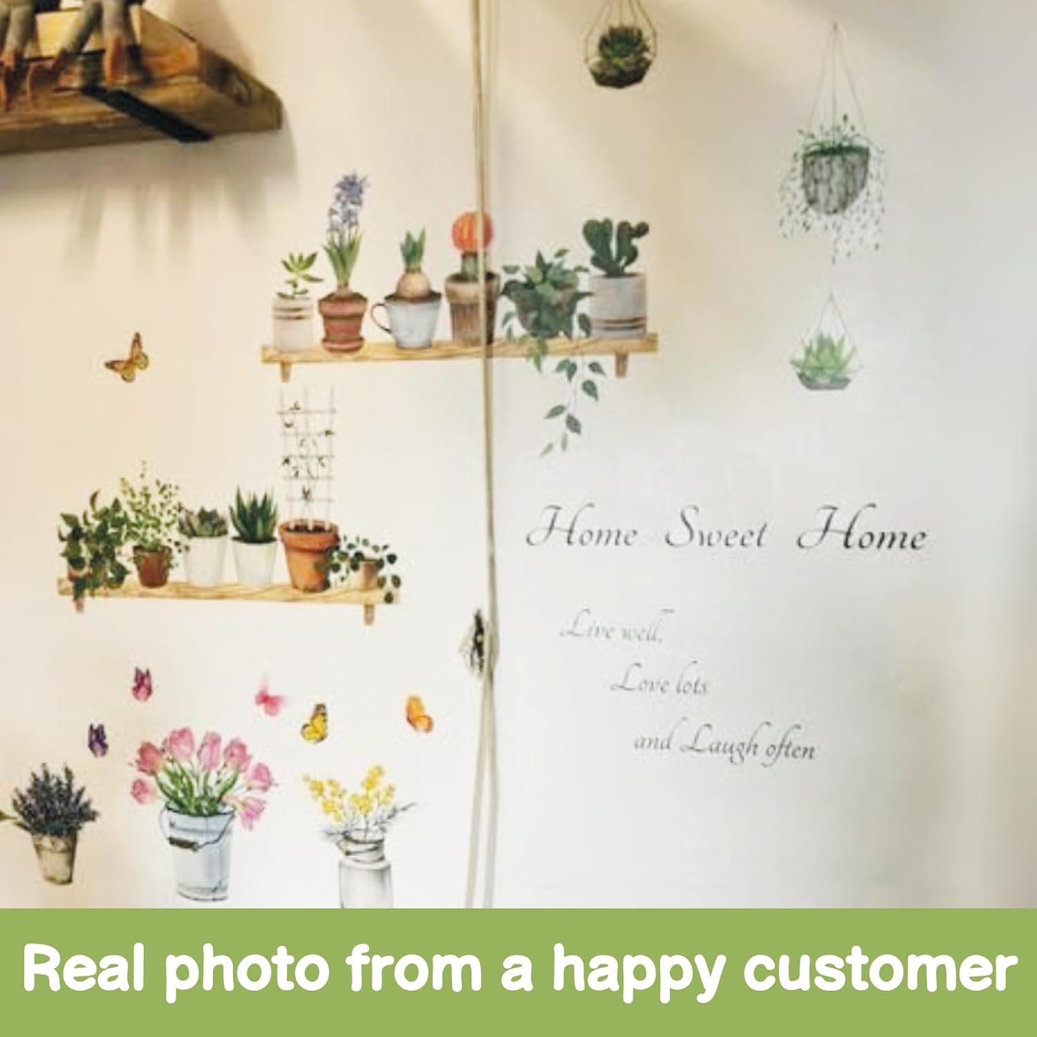 DECOWALL Flower Pots Wall Decals Peel Stick Stickers