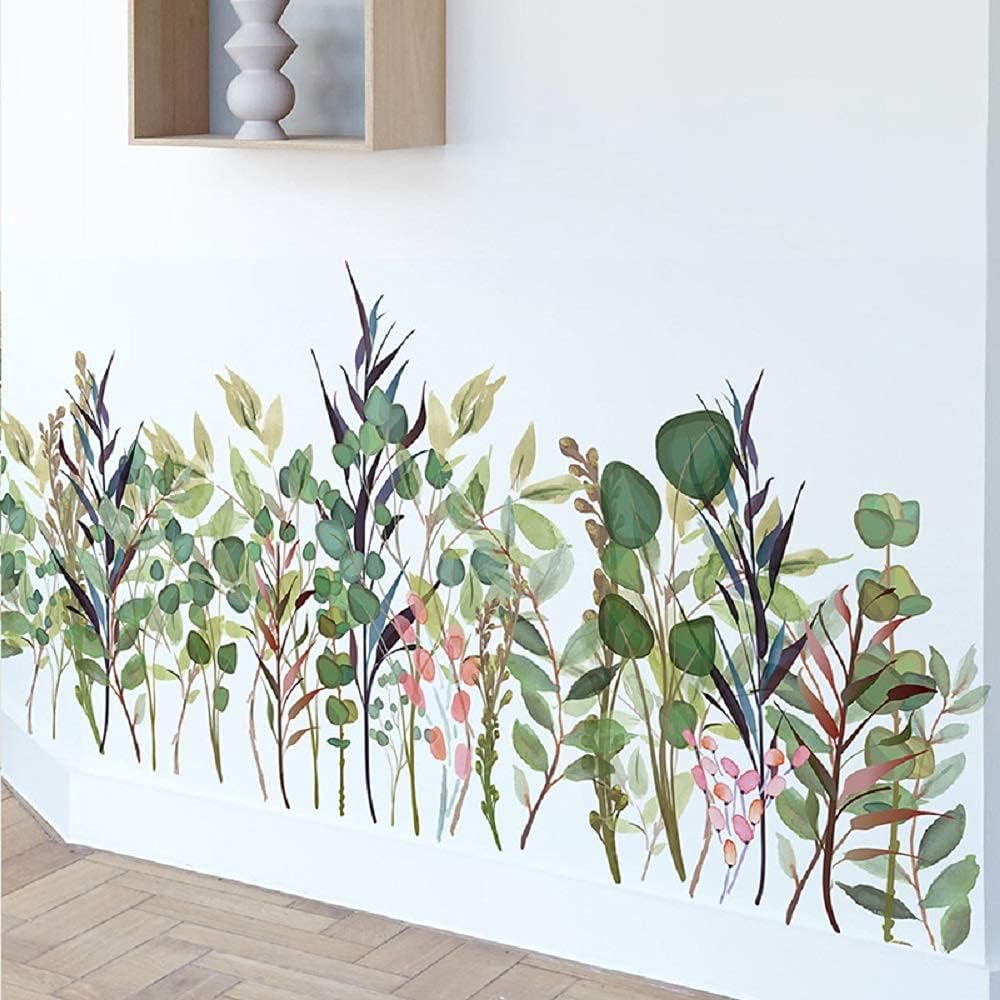 Amaonm Removable Green Plants Wall Decal Decor