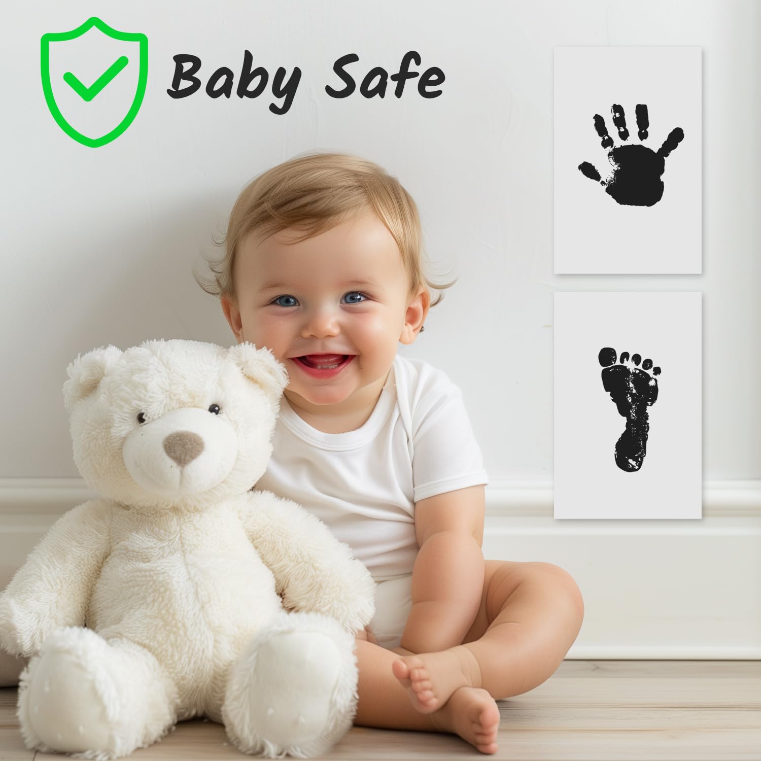 Inkless Baby Handprint Footprint Pad Black