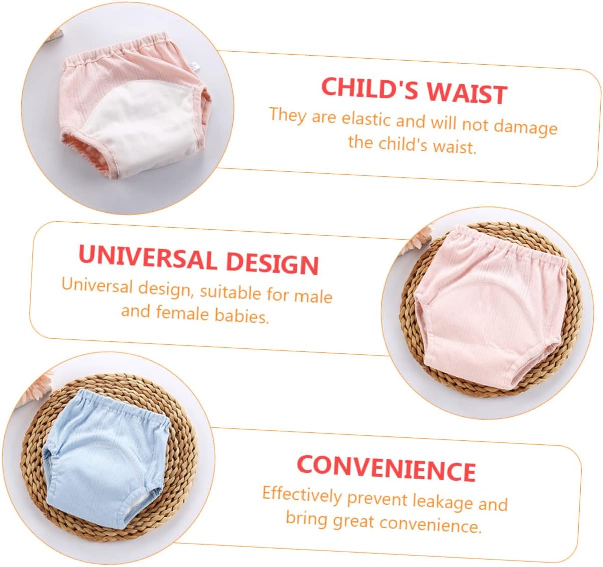 GARVALON Cotton Training Underwear for Infants 2 Pack