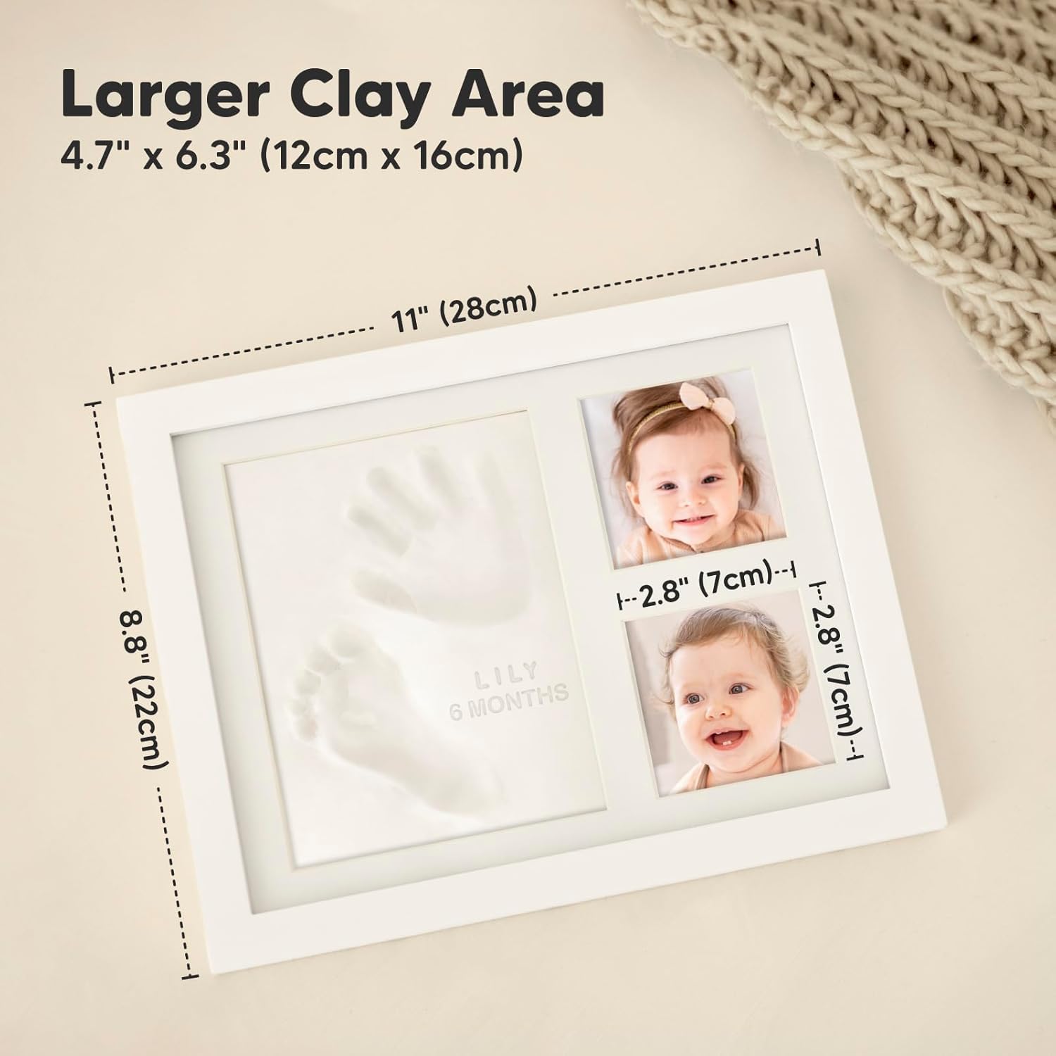 KeaBabies Baby Hand and Footprint Kit with Frame